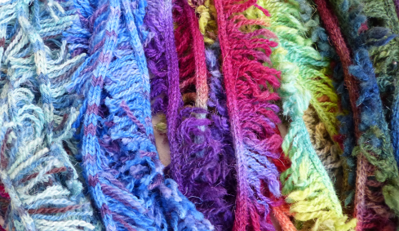 Knitted North Ronaldsay fringe yarn